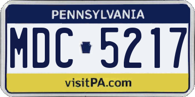 PA license plate MDC5217