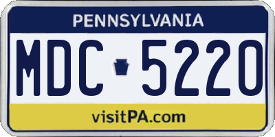 PA license plate MDC5220