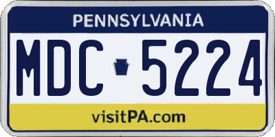 PA license plate MDC5224