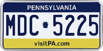 PA license plate MDC5225