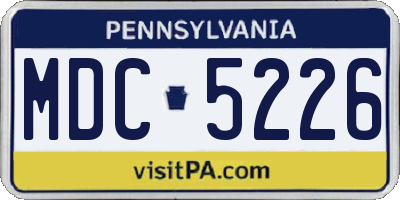 PA license plate MDC5226