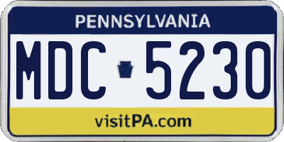 PA license plate MDC5230
