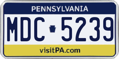 PA license plate MDC5239