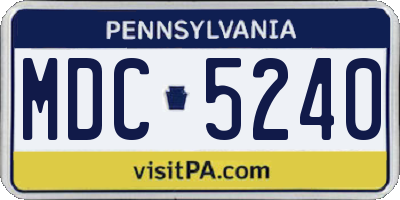 PA license plate MDC5240