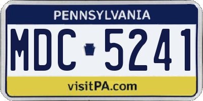 PA license plate MDC5241