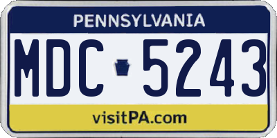PA license plate MDC5243