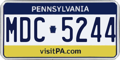 PA license plate MDC5244