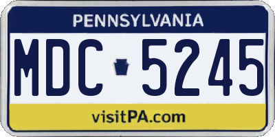 PA license plate MDC5245
