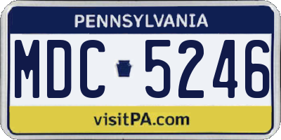 PA license plate MDC5246