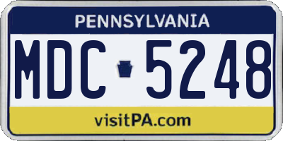 PA license plate MDC5248