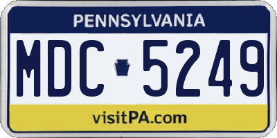 PA license plate MDC5249