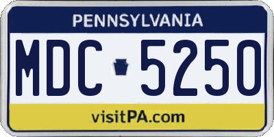 PA license plate MDC5250