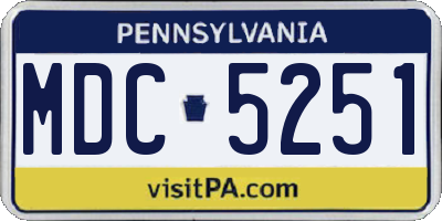 PA license plate MDC5251