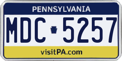 PA license plate MDC5257