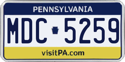 PA license plate MDC5259
