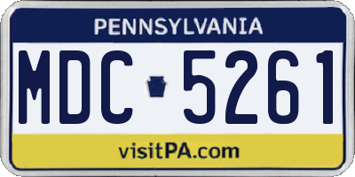 PA license plate MDC5261