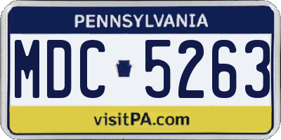 PA license plate MDC5263