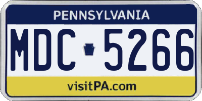 PA license plate MDC5266