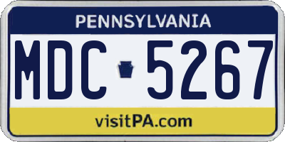PA license plate MDC5267