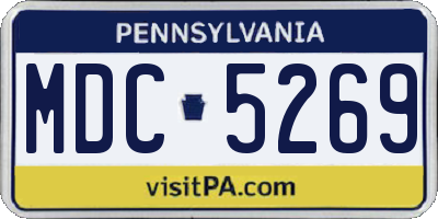 PA license plate MDC5269