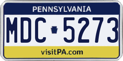PA license plate MDC5273
