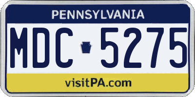 PA license plate MDC5275