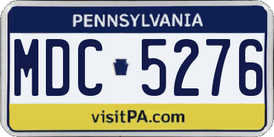 PA license plate MDC5276