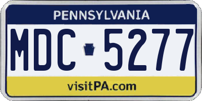 PA license plate MDC5277