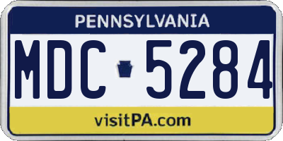 PA license plate MDC5284