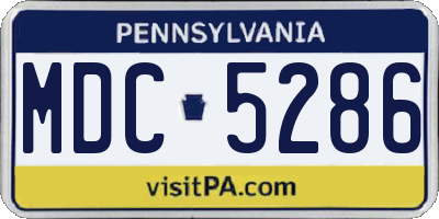 PA license plate MDC5286