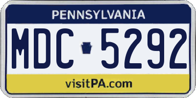 PA license plate MDC5292