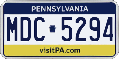 PA license plate MDC5294