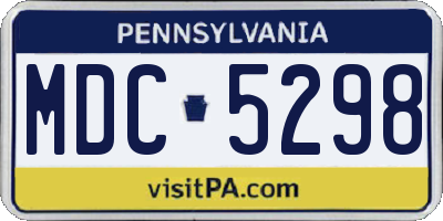 PA license plate MDC5298