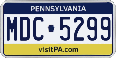 PA license plate MDC5299