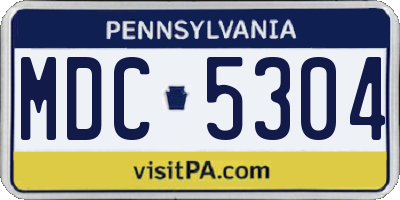 PA license plate MDC5304