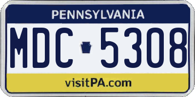 PA license plate MDC5308