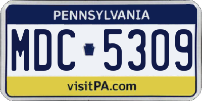 PA license plate MDC5309
