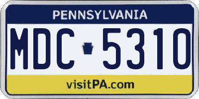 PA license plate MDC5310