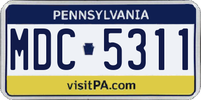 PA license plate MDC5311