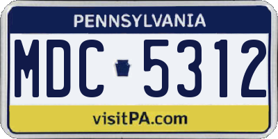 PA license plate MDC5312