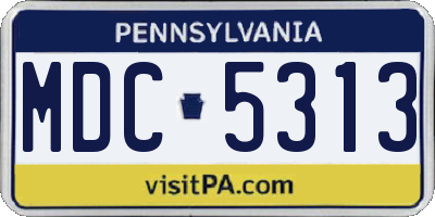 PA license plate MDC5313