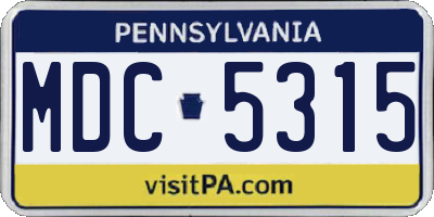 PA license plate MDC5315