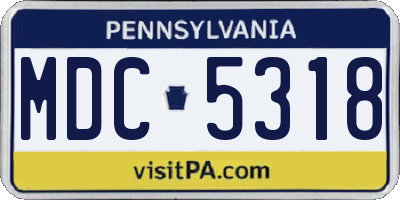 PA license plate MDC5318