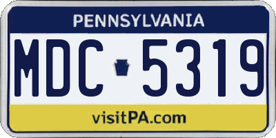 PA license plate MDC5319