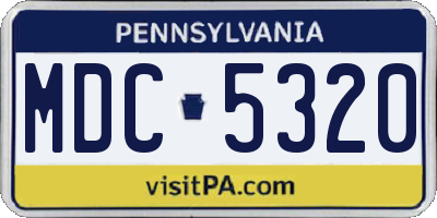 PA license plate MDC5320