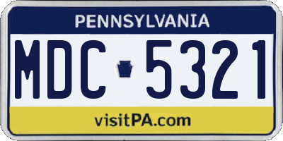 PA license plate MDC5321