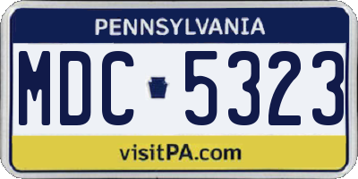 PA license plate MDC5323
