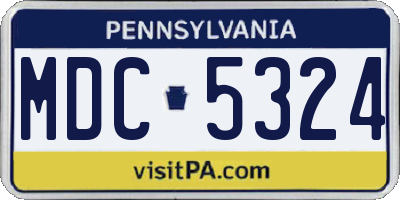 PA license plate MDC5324