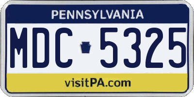 PA license plate MDC5325