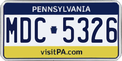 PA license plate MDC5326